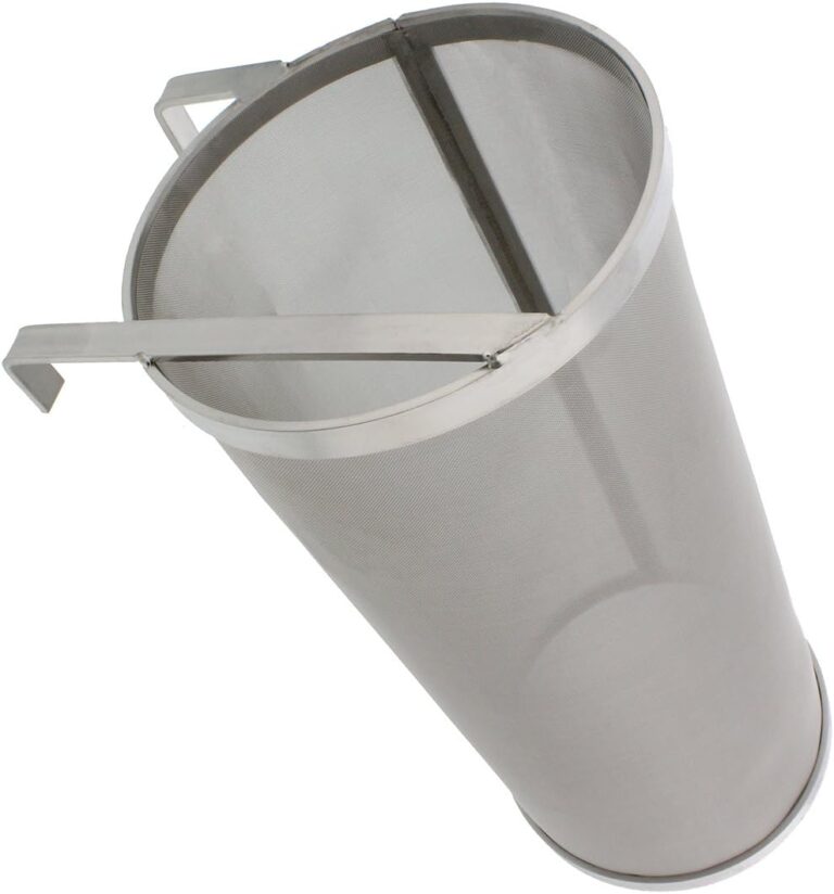 G Francis Brewing 6x14in Hopper Spider Strainer – Stainless Steel 300 Micron Mesh Homebrew Hops Beer & Tea Kettle Brew Filter