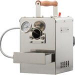 KALDI Motor Drive Type home coffee roaster, size(200g), Bi-metal thermometer, chaff tray included, hopper/sampler option, gas burner required, No thermocouples supported