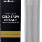 MODERNJOE’S Premium Infuser Cold Brew Coffee Maker for 2 Quart Wide Mouth Mason Jars. Cold Brew Coffee Filter. Iced Coffee and Tea. Heavy Duty Gauge 100 Micron Mesh 304 Stainless Steel