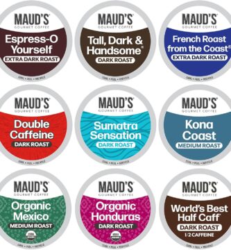 Maud’s Bold Dark Roast Coffee Pods Variety Pack, 40 ct, 9 Assorted Dark Roast Flavors in Recyclable Single Serve Pods – 100% Arabica Coffee, Compatible with Keurig K Cups Maker