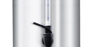 SYBO 120 Cup Commercial Coffee Urn & Hot Beverage Dispenser Stainless Steel Percolate Maker Fast Brew Keeps Warm – Ideal for Tea Water at Events Catering 18 L Metallic