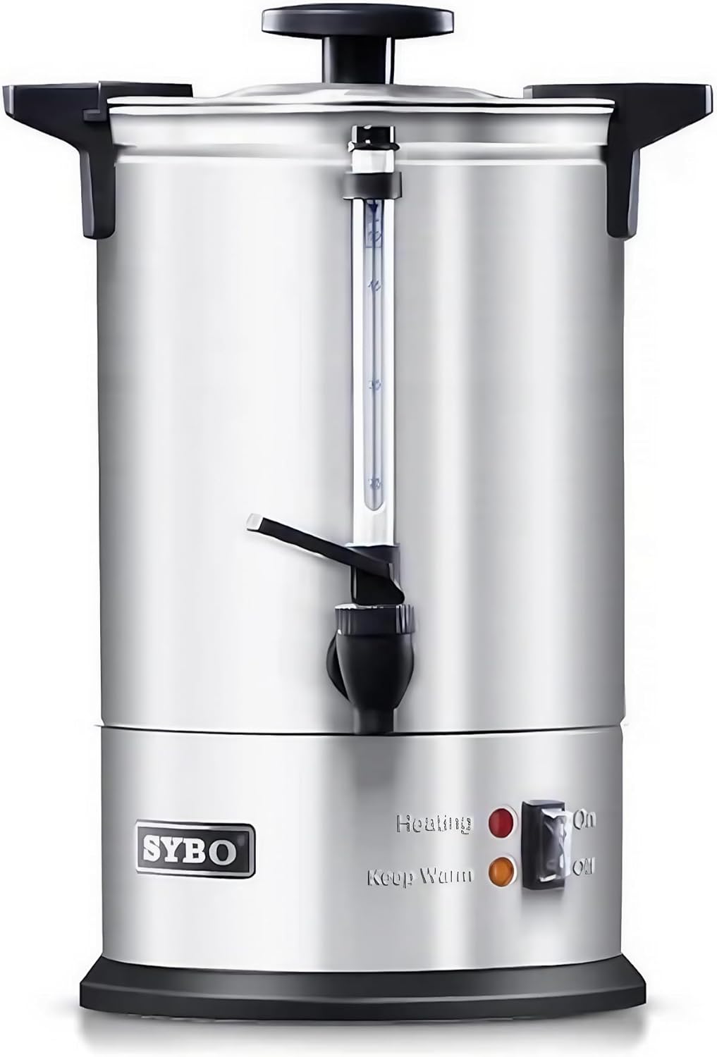 SYBO 120 Cup Commercial Coffee Urn & Hot Beverage Dispenser Stainless Steel Percolate Maker Fast Brew Keeps Warm – Ideal for Tea Water at Events Catering 18 L Metallic