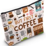 WZMPA Coffee Lover Survival Kit Coffee Drinker Themed Gift But First Coffee Travel Zipper Pouch Bag For Coffee Maker (But First Coffee)