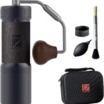 1Zpresso J-Ultra Manual Coffee Grinder Iron Gray, Conical Burr, Foldable Handle, Magnet Catch Cup Capacity 40g, Numerical Adjustable Finely Setting, Faster Grinding Efficiency Ideal for Espresso