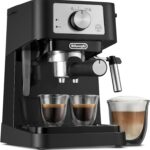 De’Longhi Stilosa Manual Espresso Machine, Compact Coffee Maker, 15 Bar Pump Pressure, Manual Milk Frother Steam Wand for Authentic Single & Double Espresso, Lattes & Cappuccinos, Tamper Included