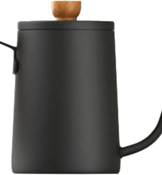 Gooseneck Kettle Precisions Pouring Coffee Pot, 304 Stainless Steels Construction 600ml Capacity Dishwasher Safe Brewing Equipment Ergonomic Wooden Handle Tea Kettle