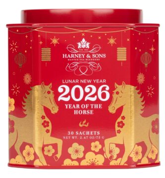 Harney & Sons Lunar New Year 2026 Tea, Year of the Horse, Lunar New Year Gift, Black tea with toasted rice, coconut, sesame and caramel flavor, 30 sachets
