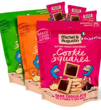 Michel et Augustin Cookies, Individually Wrapped Snacks, 3 Bag Variety Pack, Gourmet Chocolate Shortbread, 15 French Butter Cookies per bag
