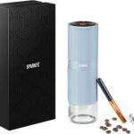 Portable Electric Coffee Grinder, Rechargeable Handheld Grinder with Stainless Steel Conical Burr, Adjustable Grind Settings, for Espresso, Moka, Pour Over, French Press, Cold Brew, Azure