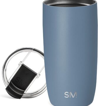 Simple Modern Travel Coffee Mug Tumbler with Flip Lid | Reusable Insulated Stainless Steel Cold Brew Iced Coffee Cup Thermos | Gifts for Women Men Him Her | Voyager Collection | 16oz | Blue Dune