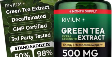Green Tea Extract (EGCG) 500 mg – Decaffeinated Herbal Antioxidant Supplement – Supports Metabolism, Energy & Daily Wellness – 120 Vegan Capsules, Non-GMO