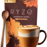 RYZE SUPERFOODS Mushroom Medium Roast Coffee USDA Organic with 6 Adaptogenic Mushrooms, USA Grown Instant Coffee for Better Energy, Focus Digestion Immunity with Lions Mane & Turkey Tail 30 Servings