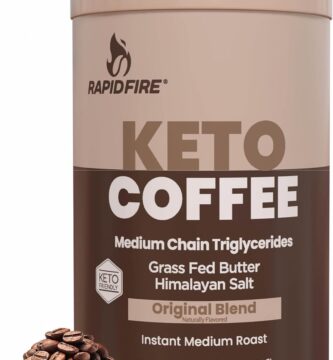 Rapid Fire Instant Coffee with MCT Oil & Grass-Fed Butter – Energy, Focus & Metabolism Support – Low Sugar Functional Coffee Mix – Keto & Low-Carb Friendly – Original Medium Roast, 15 Servings
