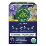 Traditional Medicinals Organic, Nighty Night Tea, Chamomile & Passionflower – Herbal Sleep Aid Teas – Kosher, Non-GMO, Caffeine-Free, Compostable – 16 Tea Bags