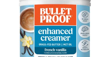 Bulletproof French Vanilla Creamer, 14.8 Ounces, Keto Coffee Creamer with MCT Oil and Grass-Fed Butter