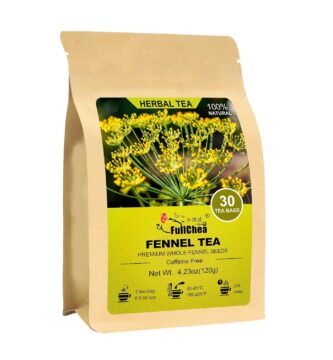 FullChea – Fennel Tea Bags, 30 Teabags, 4g/bag – Premium Whole Fennel Seeds – Non-GMO – Caffeine-free – Helps Improve Digestion & Immune System