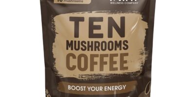 Mushroom Coffee (60 Servings) 10 Mushrooms (Lion’s Mane, Cordyceps, Turkey Tail & Other) Mixed With Gourmet Arabica Instant Immune Boosting Coffee for Focus & Gut Health Support