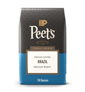 Peet’s Coffee, Medium Roast Ground Coffee, 100% Arabica Coffee – Single Origin Brazil 18 Ounce Bag Peet’s Coffee, Medium Roast Ground Coffee, 100% Arabica Coffee – Single Origin Brazil 18 Ounce Bag