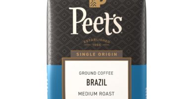 Peet’s Coffee, Medium Roast Ground Coffee, 100% Arabica Coffee – Single Origin Brazil 18 Ounce Bag Peet’s Coffee, Medium Roast Ground Coffee, 100% Arabica Coffee – Single Origin Brazil 18 Ounce Bag